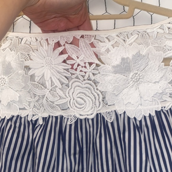 Milly Lilly Ombré Striped Off The Shoulder Crop Top - Picture 6 of 8